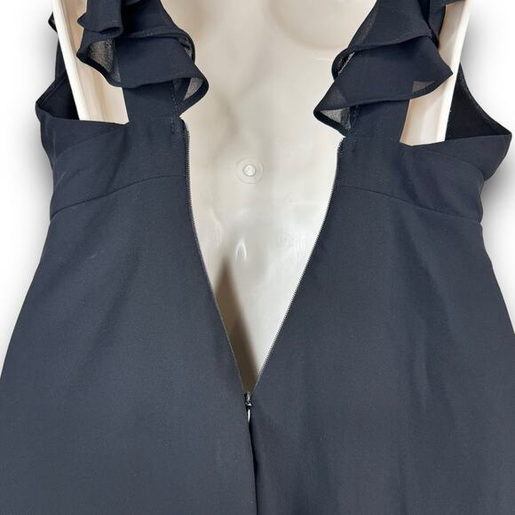 Lulus Little Black Ruffle Mini Dress Flutter Sleeves Vneckline Sleeveless XS - Picture 9 of 10